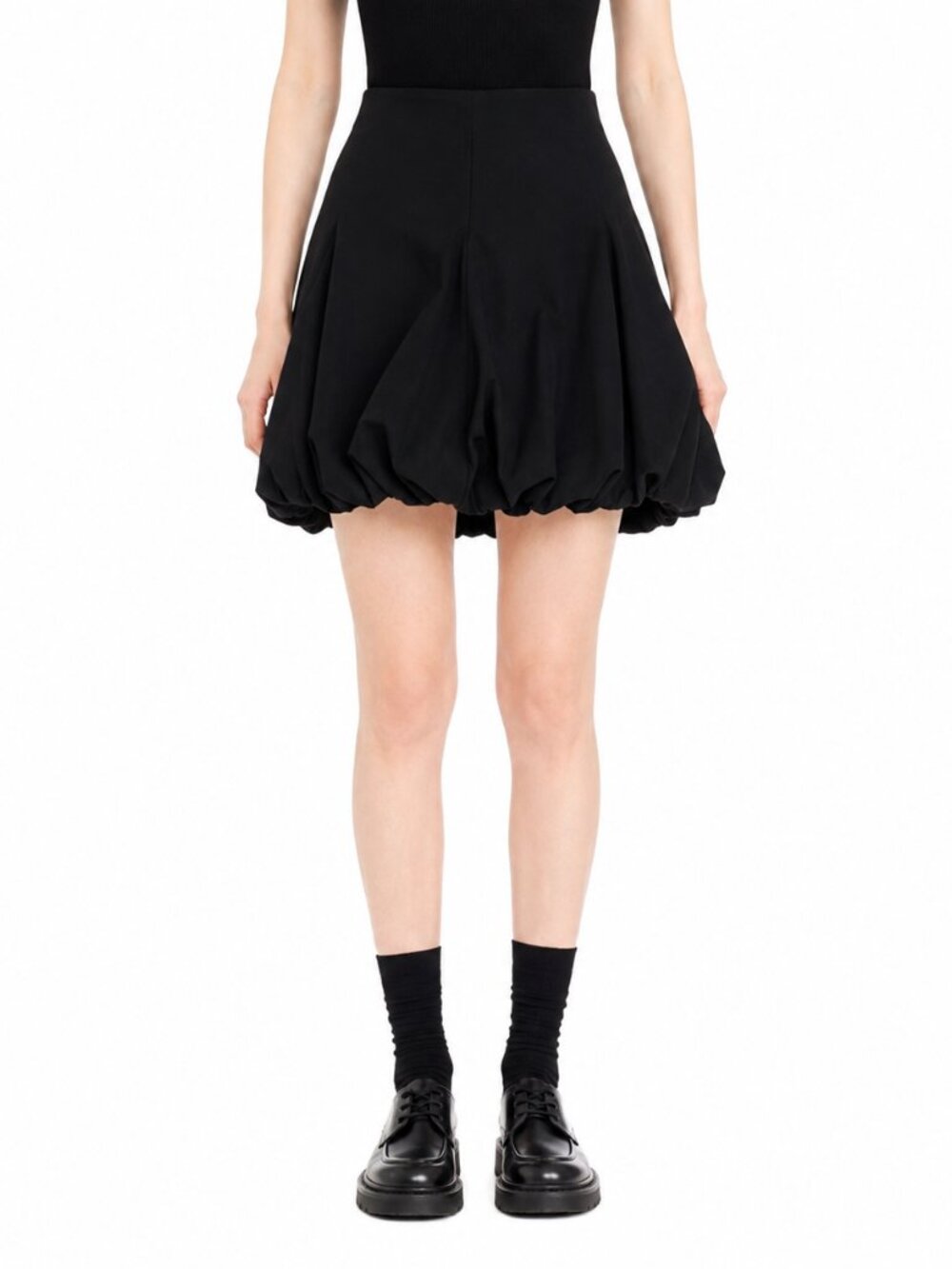 LIMI feu Black Wool Balloon Bubble Skirt Avant Garde XS Made in Japan